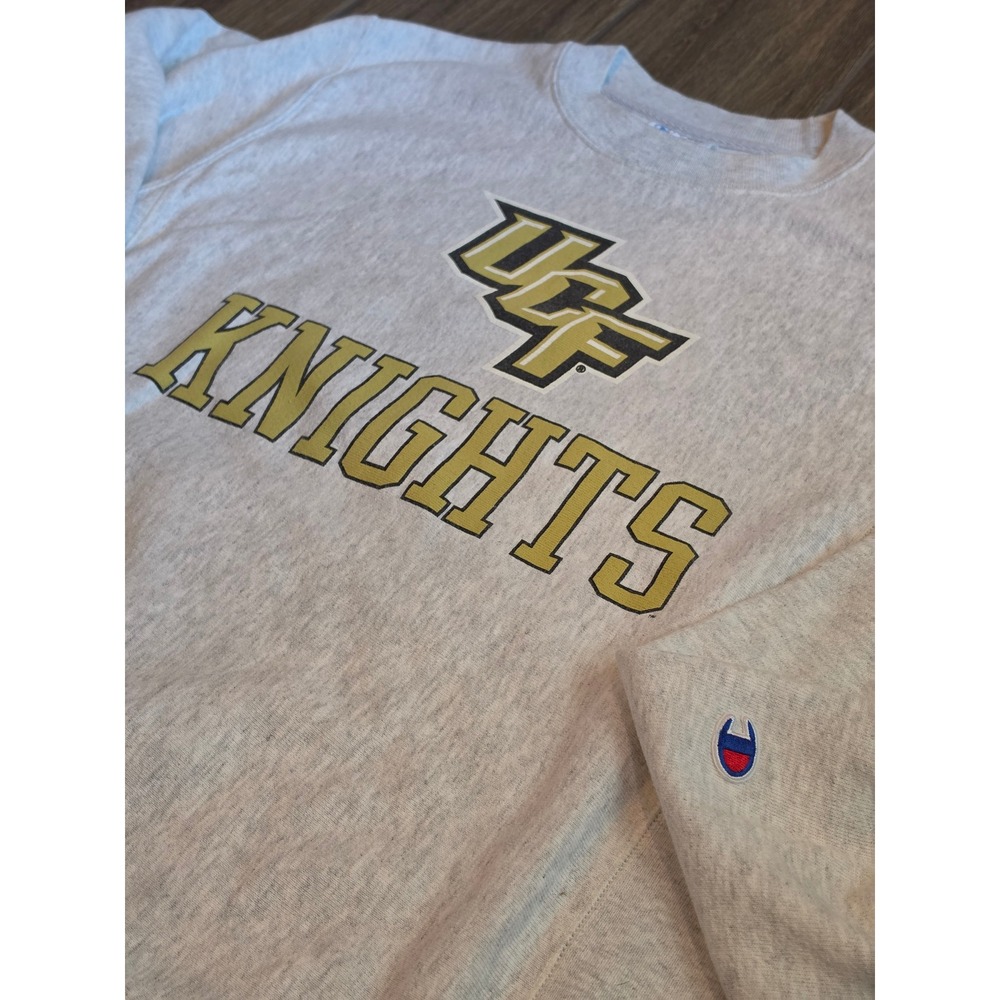Vtg Champion Reverse Weave UCF Knights Sweatshirt Gray Heather Crewneck Small